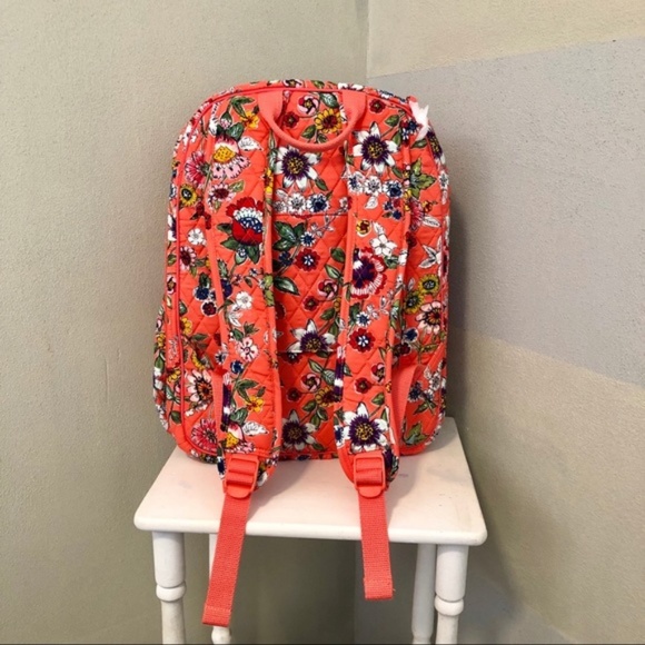 Vera Bradley Campus Backpack Laptop Coral floral - Picture 6 of 7